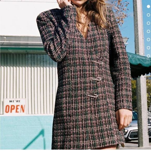 Zara Tweed Blazer Dress Size Large - Picture 8 of 12